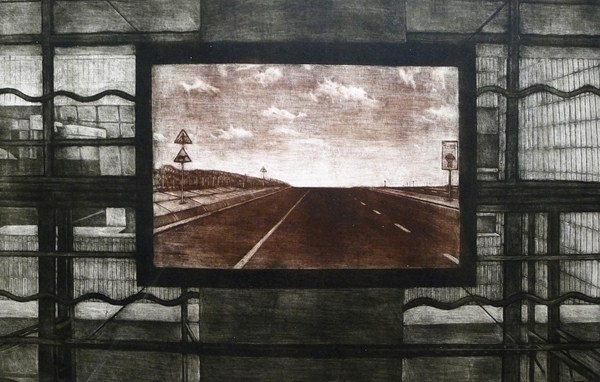 铜版《外面的世界》40×60CM2011年